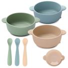 Conjunto de Alimentação para Bebês Eascrozn com Tigelas e Colheres de Silicone, 3 Peças