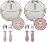 Conjunto de alimentação para bebês PandaEar em aço inoxidável com placas de sucção