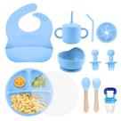 Conjunto de alimentação para bebês SHGMEET Silicone Self Feed 6m+ (azul)