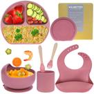 Conjunto de alimentação para bebês WillBetter 6 peças com placas de sucção e tigelas para 6 ou mais Conjunto de alimentação para bebês WillBetter 6 peças com placas de sucção e tigelas para 6 ou mais