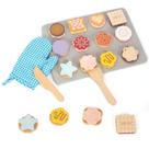 Conjunto de alimentos Wooden Cookie Play Slice and Bake para crianças