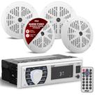 Conjunto de alto-falantes com receptor de rádio marinho Pyle PLMRKT38W com Bluetooth
