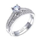 Conjunto De Anéis De Casamento Vintage Halo Em Prata Esterlina 925 Para Mulheres, Presente De