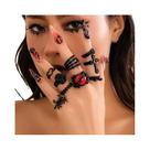 Conjunto De Anéis De Palma Góticos Pretos Com Olho De Demônio, Caveira E Aranha Para Mulheres, Joias