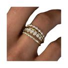 Conjunto De Anéis Empilháveis Banhados a Ouro 14k Com Zircônia Para Casamentos, Festas E Uso Diário Conjunto De Anéis Empilháveis Banhados a Ouro 14k Com Zircônia Para Casamentos, Festas E Uso Diário