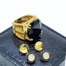 Conjunto De Anel E Brincos Com Pedras E Zirconias Banho De Ouro 18k 382 2638