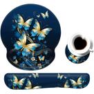 Conjunto de Apoio de Pulso BFUKVOU para Teclado e Mouse Pad com Borboletas Douradas