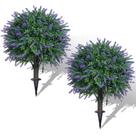 Conjunto de arbustos de topiaria artificial de lavanda e buxo AOKIIE 22cm