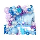 Conjunto De Arco De Balões Azul, Roxo E Branco Em Forma De Floco De Neve Para Decoração De Festas De Conjunto De Arco De Balões Azul, Roxo E Branco Em Forma De Floco De Neve Para Decoração De Festas De