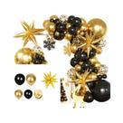 Conjunto De Arco De Balões Com Confete Preto E Dourado 134 Peças Decorações Para Aniversário Natal E Conjunto De Arco De Balões Com Confete Preto E Dourado 134 Peças Decorações Para Aniversário Natal E