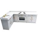 Conjunto de armários de cozinha Dollhouse Miniature Furniture em escala 1:12