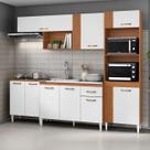 Conjunto De Armários e Paneleiro Para Cozinha 09 Portas Com Tampo Inox 1,20m - Aramóveis