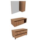 Conjunto De Armarios Para Banheiro Com Espelheira BN11 Amendoa Tecno Mobili Conjunto De Armarios Para Banheiro Com Espelheira BN11 Amendoa Tecno Mobili