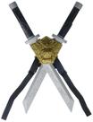 Conjunto de armas Disguise Dragon Ninja com 2 espadas e mochila