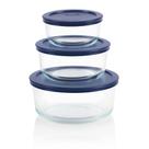 Conjunto de armazenamento de alimentos Pyrex Simply Store, pacote com 3 (590, 950 e 1650 ml)