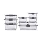 Conjunto de armazenamento de alimentos Rubbermaid Brilliance Glass 9 recipientes