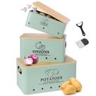 Conjunto de armazenamento de vegetais de cozinha Dekosilave Metal Sage Green