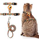 Conjunto de arnês e coleira Cat Escape Proof para caminhar - CUSOZWO