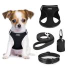 Conjunto de arnês e coleira para cães YIMEIS No Pull Soft Mesh Black XS