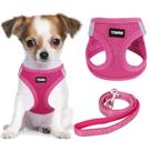Conjunto de arnês e coleira para cães YIMEIS No Pull Soft Mesh Reflective Conjunto de arnês e coleira para cães YIMEIS No Pull Soft Mesh Reflective