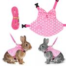 Conjunto de arnês e coleira para coelhos para animais de estimação BOHUIZ Pink Polka Dot