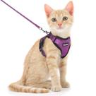 Conjunto de arnês e coleira para gatos Dooradar Escape Proof Purple S