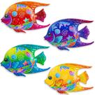 Conjunto de arte de parede de peixes de metal SUNREEK de 9", decoração colorida ao ar livre