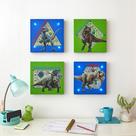 Conjunto de arte de parede em tela Idea Nuova Universal Jurassic World x4
