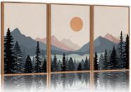 Conjunto de arte de parede em tela Tinonedraw Boho Mountain 16x24x3cm