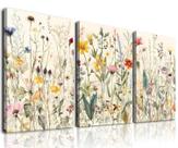 Conjunto de arte de parede KBKBART Boho Flower Farmhouse Decor (40x60cm)