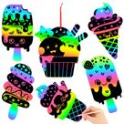 Conjunto de artesanato JULMELON Rainbow Scratch Art Summer 36 unidades Conjunto de artesanato JULMELON Rainbow Scratch Art Summer 36 unidades
