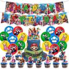 Conjunto de artigos de festa Mario Birthday com Banner Cake Topper Conjunto de artigos de festa Mario Birthday com Banner Cake Topper