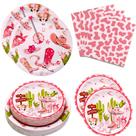 Conjunto de artigos de festa Osom Cowgirl Theme 180 unidades para 60 pessoas