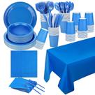 Conjunto de artigos de festa TWOWYHI 229PCS azul para 30 convidados
