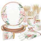 Conjunto de artigos para festas Boosolo Floral Bridal Shower 24 Hóspedes