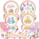 Conjunto de artigos para festas Vistico Princess Paper 300 unidades para crianças Conjunto de artigos para festas Vistico Princess Paper 300 unidades para crianças