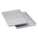 Conjunto de assadeiras e prateleiras de resfriamento Amazon Basics, pacote com 2 unidades, cinza