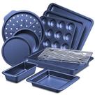 Conjunto de assadeiras HONGBAKE, assadeira antiaderente de 10 peças com prateleira - azul