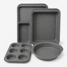 Conjunto de Assadeiras Oster 5 Peças Aço Carbono Antiaderente Premium Muffin, Bolo, Pão e Assados