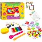 Conjunto de Atividades Infantis Educativas Educa+ Com Massinha Pintura Matemática - Nig Brinquedos