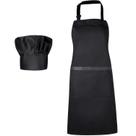 Conjunto de avental Chef Costume SATINIOR para mulheres e homens, preto