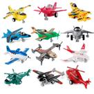 Conjunto de avião de brinquedo UXRPTU Pull-Back para crianças de 3 a 5 anos com 12 unidades