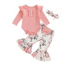 Conjunto de babados de malha canelada para bebês recém-nascidos MERSARIPHY
