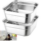Conjunto de bacias de lavar roupa YEXEXINM em aço inoxidável 33cm quadrados