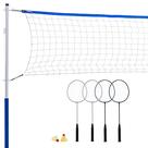 Conjunto de badminton Franklin Sports portátil para adultos/crianças com 4 raquetes
