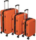 Conjunto de bagagem Amazon Basics Hardshell de 3 peças laranja com rodas