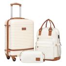 Conjunto de Bagagem Coolife 3 Peças - Hardshell Leve com Trava TSA