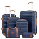 Conjunto de Bagagem Coolife 6 Peças Marinho com Cadeado TSA e Rodinhas Giro 360 Conjunto de Bagagem Coolife 6 Peças Marinho com Cadeado TSA e Rodinhas Giro 360