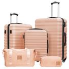 Conjunto de bagagem Coolife de 3 peças Hardside com TSA Lock Spinner Pink