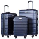 Conjunto de bagagem Coolife de 3 peças Spinner Hardshell Lightweight